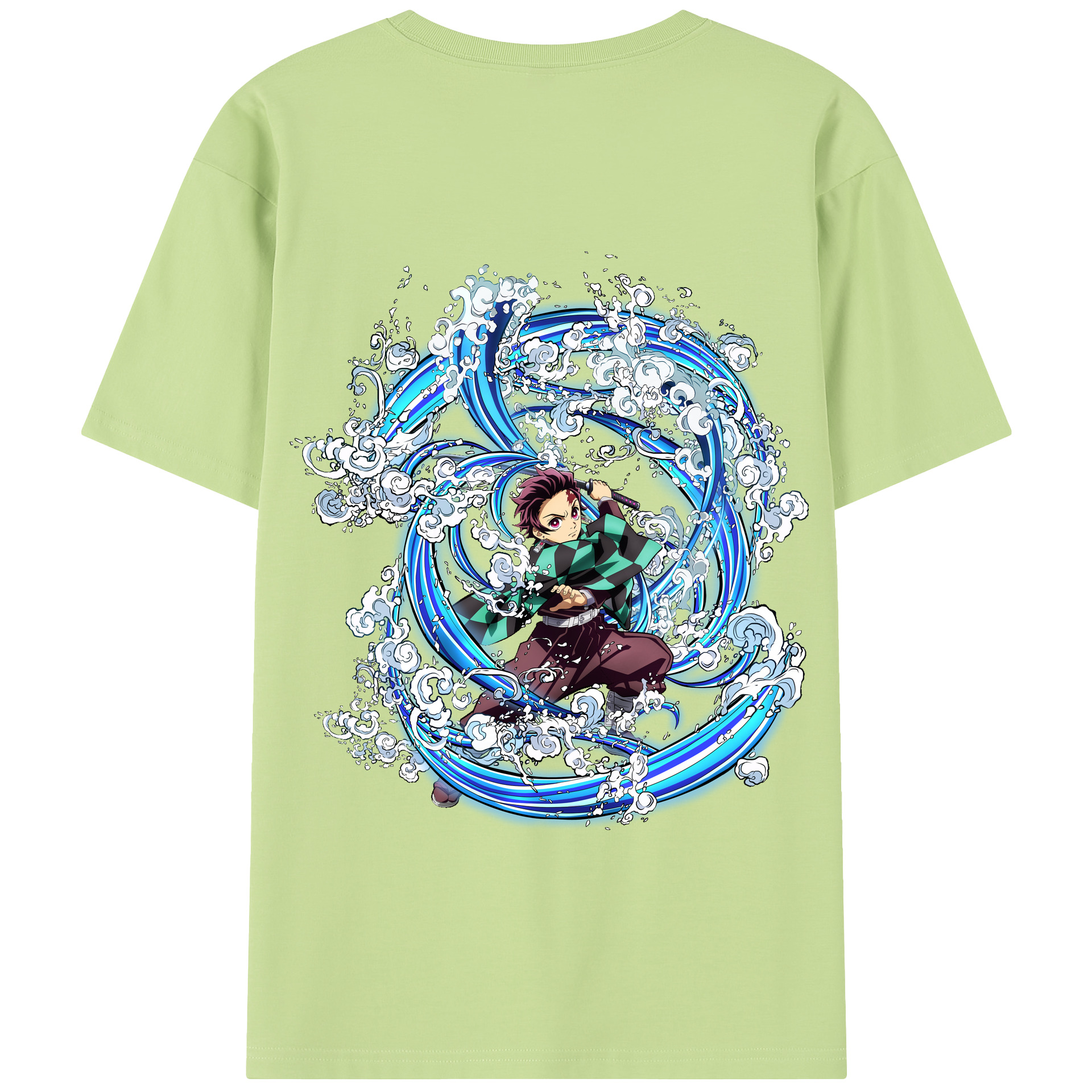 （画像用） 鬼滅の刃 竈門 炭治郎／かまど たんじろう Kamado Tanjirou 綿100％半袖Tシャツ（背面プリント）